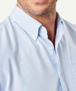 Gazman Plain Casual Oxford Long Sleeve Shirt - Sky Blue 13 Gazman Plain Casual Oxford Long Sleeve Shirt - Sky Blue -Cheap Gazman Store 6 46100