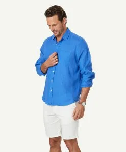 Gazman Pure French Linen Long Sleeve Shirt - Ocean 11 Gazman Pure French Linen Long Sleeve Shirt - Ocean -Cheap Gazman Store 6 46888