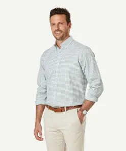 Gazman GAZFLEX Performance Check Long Sleeve Shirt - Sage -Cheap Gazman Store 6 46924