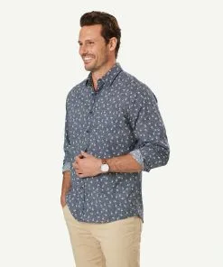Gazman Casual Floral Dot Print Long Sleeve Shirt - Navy 11 Gazman Casual Floral Dot Print Long Sleeve Shirt - Navy -Cheap Gazman Store 6 46998