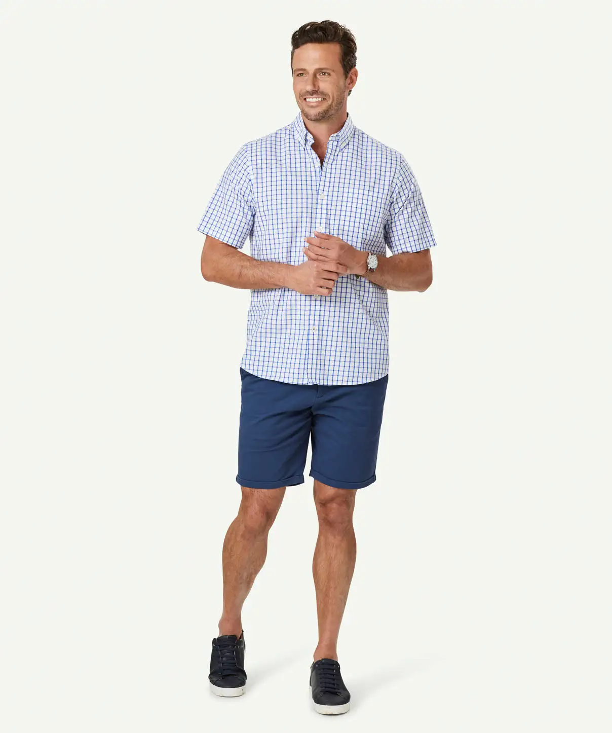 Gazman Easy Care Check Short Sleeve Shirt - White 8 Gazman Easy Care Check Short Sleeve Shirt - White - Image 6