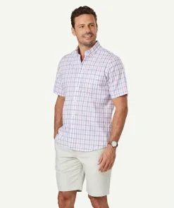Gazman Easy Care Slub Check Short Sleeve Shirt - Pink -Cheap Gazman Store 6 47423