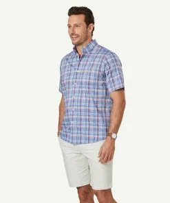 Gazman Easy Care Oxford Check Short Sleeve Shirt - Chambray 11 Gazman Easy Care Oxford Check Short Sleeve Shirt - Chambray -Cheap Gazman Store 6 47439
