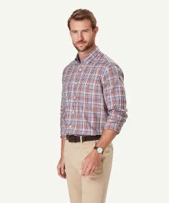 Gazman Easy Care Herringbone Check Long Sleeve Shirt - Multi Check -Cheap Gazman Store 6 48518