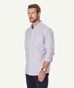 Gazman Tailored Oxford Stripe Long Sleeve Shirt - Red -Cheap Gazman Store 6 48538