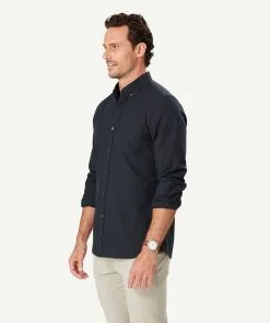 Gazman Tailored Casual Oxford Long Sleeve Shirt - Ash -Cheap Gazman Store 6 48542