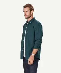 Gazman Tailored Casual Oxford Long Sleeve Shirt - Forest -Cheap Gazman Store 6 48547