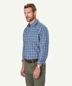 Gazman Casual Plaid Check Long Sleeve Shirt - Steel -Cheap Gazman Store 6 48585
