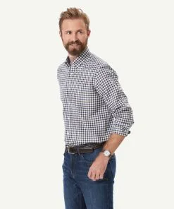Gazman Easy Care Twill Check Long Sleeve Shirt - Chocolate -Cheap Gazman Store 6 49902