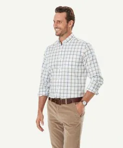 Gazman Easy Care Oxford Check Long Sleeve Shirt - White 11 Gazman Easy Care Oxford Check Long Sleeve Shirt - White -Cheap Gazman Store 6 49994
