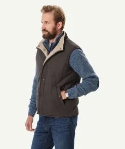 Gazman Reversible Quilted Sherpa Vest - Chocolate -Cheap Gazman Store 6 50055