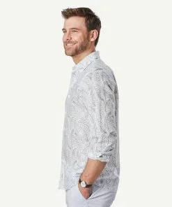 Gazman Linen Blend Fern Print Long Sleeve Shirt - White 13 Gazman Linen Blend Fern Print Long Sleeve Shirt - White -Cheap Gazman Store 6 041bebd7 f05e 45cf b276 f1046a5196b9