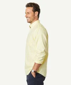 Gazman Non-Iron Oxford Check Long Sleeve Shirt - Yellow -Cheap Gazman Store 6 228b1c99 47e7 49f5 8cf0 6b12773f330a
