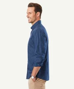 Gazman Tailored Easy Care Check Long Sleeve Shirt - Navy -Cheap Gazman Store 6 23d4387f 2a39 4ce2 8740 6e71d8a4d8f9