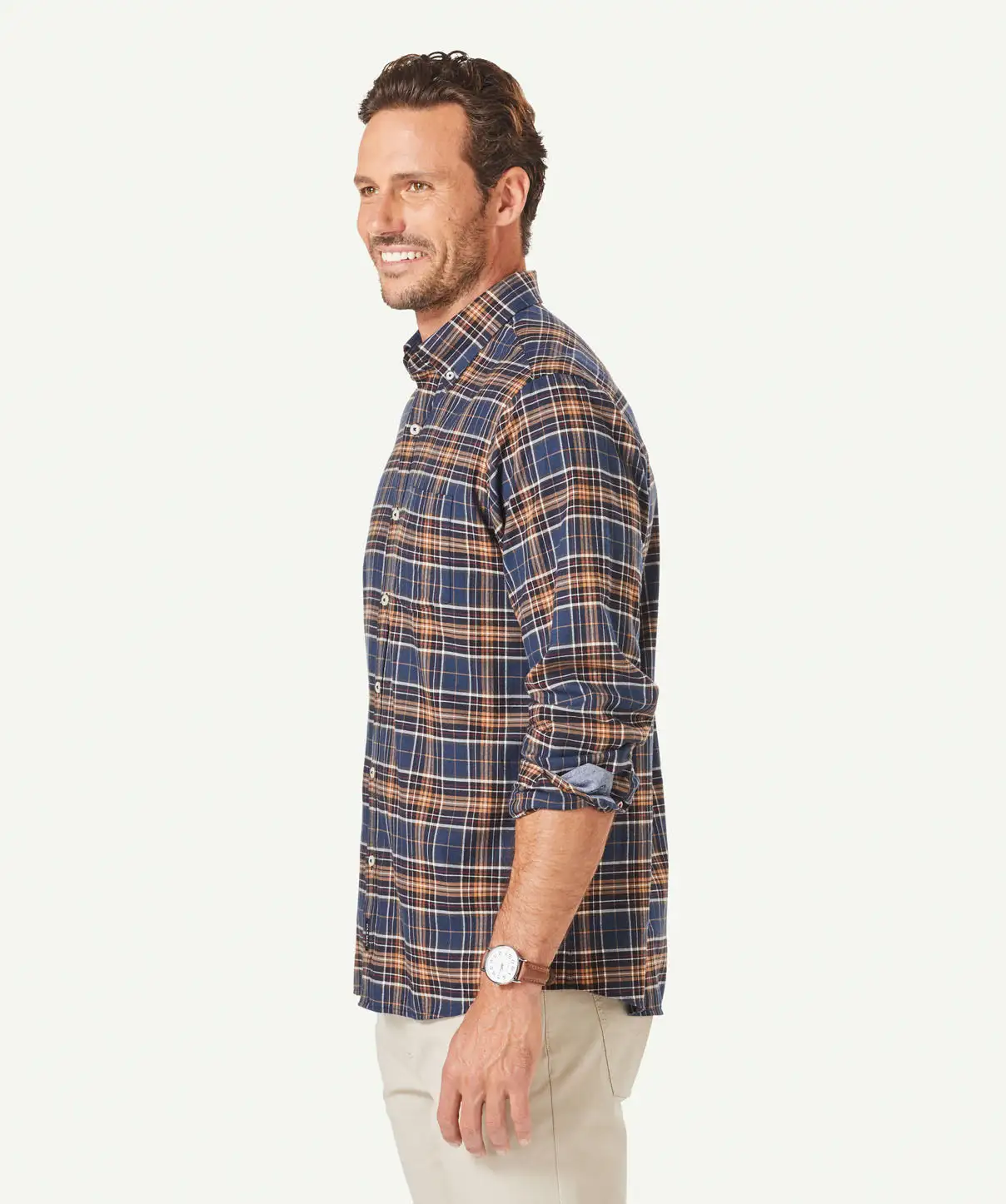Gazman Brushed Multi Twill Check Long Sleeve Shirt - Multi Check 7 Gazman Brushed Multi Twill Check Long Sleeve Shirt - Multi Check - Image 5