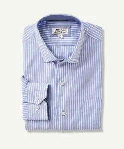Gazman Brushed Twill Stripe Long Sleeve Shirt - Blue -Cheap Gazman Store 6 88843a41 1cb4 491d 94ed a5cca54b61a1