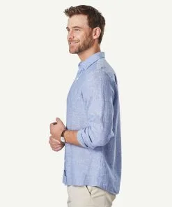 Gazman Linen Plain Long Sleeve Shirt - Nightshade -Cheap Gazman Store 6 cbb331a5 b6a6 4da5 a4d3 dab108e8e463
