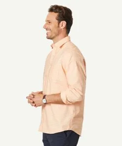 Gazman Easy Care Oxford Check Long Sleeve Shirt - Mango -Cheap Gazman Store 6 dc93f098 404f 450f 9e35 e23316a51022