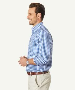 Gazman Non-Iron Oxford Check Long Sleeve Shirt - Navy -Cheap Gazman Store 6 f910bf56 0056 4382 aefe 09efe0da6160