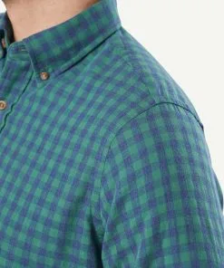 Gazman Casual Double Faced Check Long Sleeve Shirt - Forest -Cheap Gazman Store 7 42808