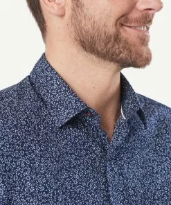 Gazman Casual Floral Print Short Sleeve Shirt - Navy -Cheap Gazman Store 7 43369