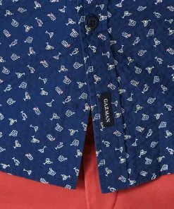 Gazman Tailored Seersucker Print Short Sleeve Shirt - Nightshade -Cheap Gazman Store 7 28cc0396 5581 48c5 bbe6 8f34215425c2