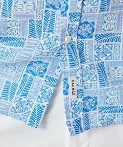 Gazman Linen Blend Vacation Print Short Sleeve Shirt - Marine Blue -Cheap Gazman Store 7 35a107f0 ecdb 4061 880a a0bd07b75966
