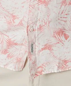 Gazman Linen Blend Fern Print Short Sleeve Shirt - Flamingo -Cheap Gazman Store 7 43f9562f c28f 431c a2ae 5cb83dba23d0
