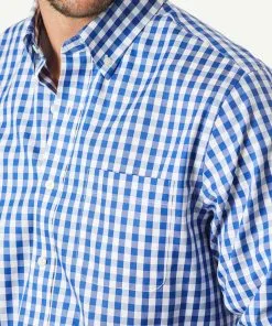 Gazman Non-Iron Oxford Check Long Sleeve Shirt - Navy -Cheap Gazman Store 7 c8fee598 b95b 460e 89cd 1e575d831ae6