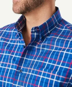 Gazman Easy Care Oxford Check Short Sleeve Shirt - Navy -Cheap Gazman Store 7 e0ef1a60 c641 4539 9f46 4ed528cc771f