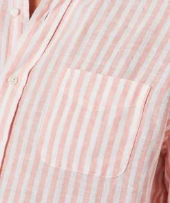 Gazman Linen Bengal Stripe Long Sleeve Shirt - Guava -Cheap Gazman Store 7 ee8cbe03 efab 4ba6 bb1c 1a1c92b92156