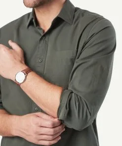 Gazman Authentic Twill Long Sleeve Shirt - Forest -Cheap Gazman Store 8 42906