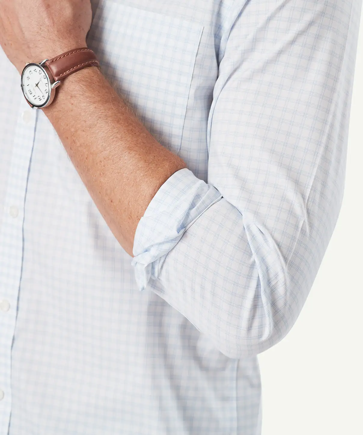 Gazman Tailored Non Iron Check Long Sleeve Shirt - White 9 Gazman Tailored Non Iron Check Long Sleeve Shirt - White - Image 7