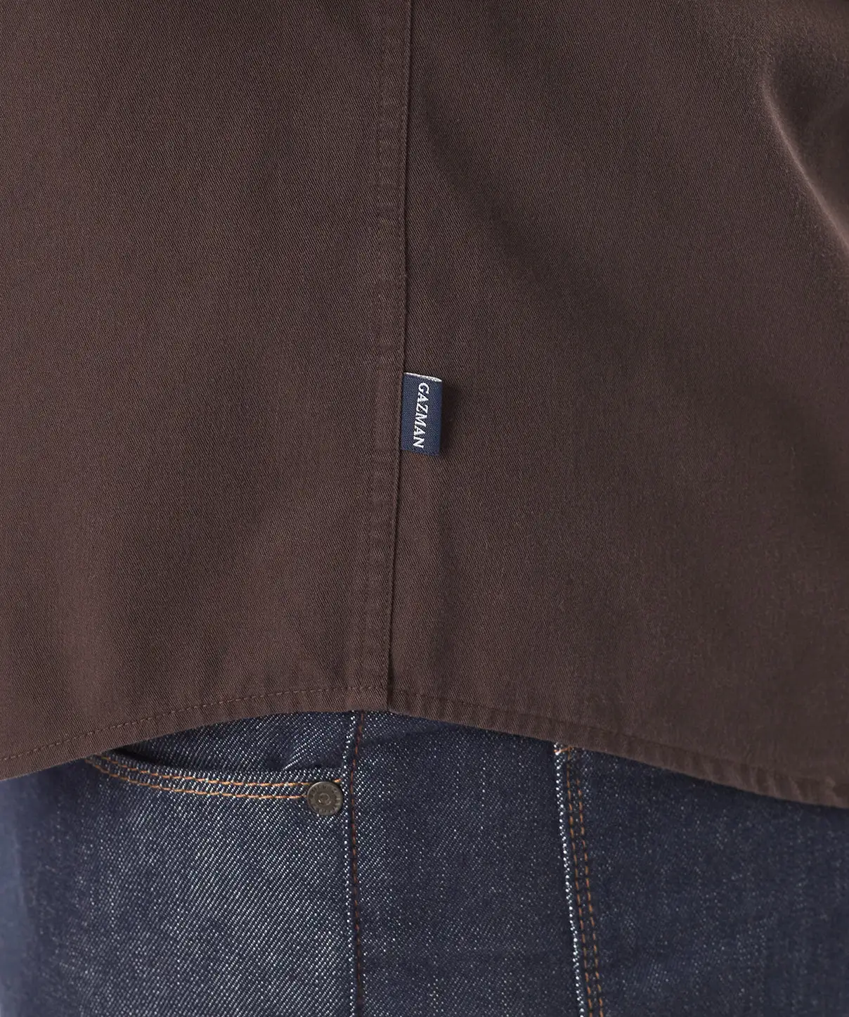 Gazman Authentic Twill Long Sleeve Shirt - Chocolate 9 Gazman Authentic Twill Long Sleeve Shirt - Chocolate - Image 7