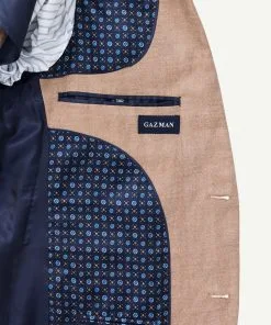 Gazman Linen Herringbone Sports Jacket - Chestnut -Cheap Gazman Store 8 46502