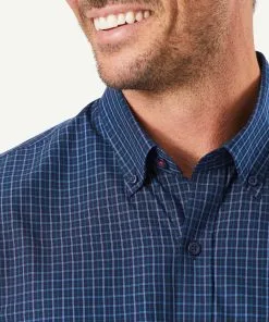 Gazman Tailored Easy Care Check Long Sleeve Shirt - Navy -Cheap Gazman Store 8 027ee991 2618 4535 8daf 81383a790235