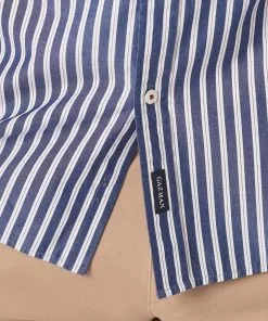 Gazman Casual Stretch Stripe Long Sleeve Shirt - Navy -Cheap Gazman Store 9 42882
