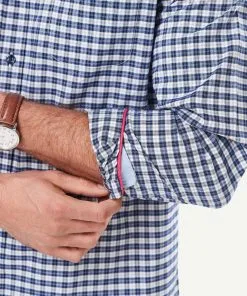 Gazman Easy Care Oxford Check Long Sleeve Shirt - Navy -Cheap Gazman Store 9 50d88646 db2d 4f71 b066 6441a18a4f3d