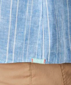 Gazman Tailored Linen Stripe Long Sleeve Shirt - Marine Blue -Cheap Gazman Store 9 9bf15ee1 7677 45c7 a1ec 42d6ed669f4d