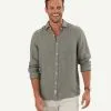 Gazman Pure Linen Plain Long Sleeve Shirt - Khaki 1 Gazman Pure Linen Plain Long Sleeve Shirt - Khaki -Cheap Gazman Store LSHS19029 250 WEB 01