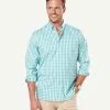 Gazman Wrinkle Free Oxford Check Long Sleeve Shirt - Mint -Cheap Gazman Store LSHS20128 322 WEB 01
