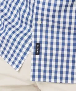 Gazman Wrinkle Free Oxford Check Long Sleeve Shirt - Petrol -Cheap Gazman Store LSHS20128 406 WEB 07
