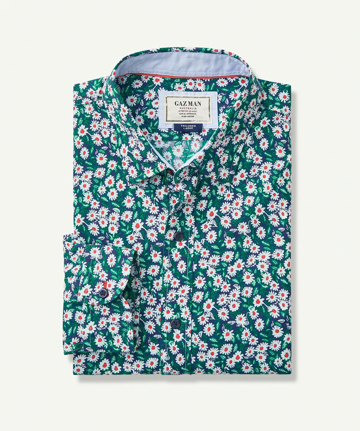 Gazman Tailored Casual Floral Print Long Sleeve Shirt - Parakeet 4 Gazman Tailored Casual Floral Print Long Sleeve Shirt - Parakeet - Image 2