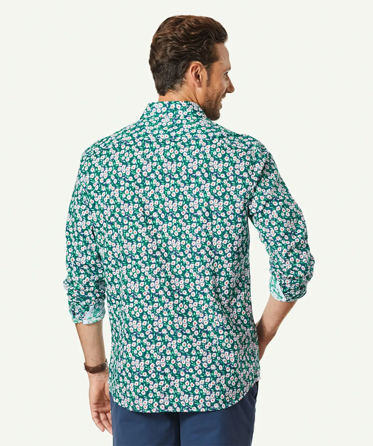 Gazman Tailored Casual Floral Print Long Sleeve Shirt - Parakeet 5 Gazman Tailored Casual Floral Print Long Sleeve Shirt - Parakeet - Image 3