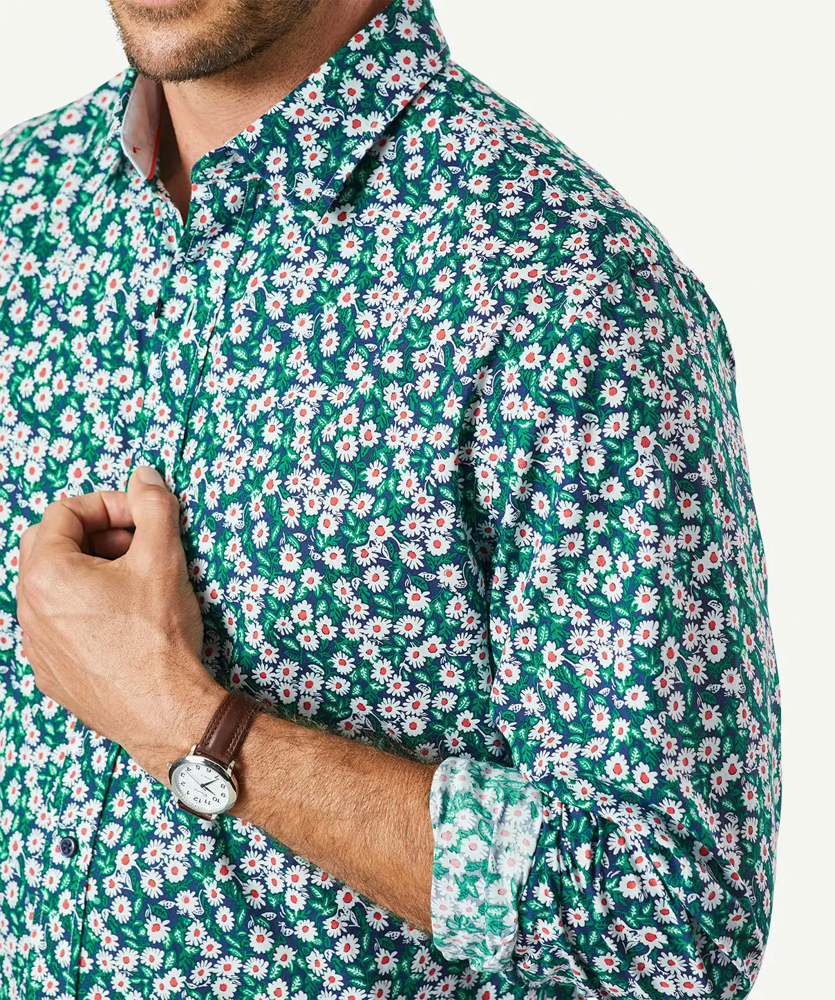 Gazman Tailored Casual Floral Print Long Sleeve Shirt - Parakeet 6 Gazman Tailored Casual Floral Print Long Sleeve Shirt - Parakeet - Image 4