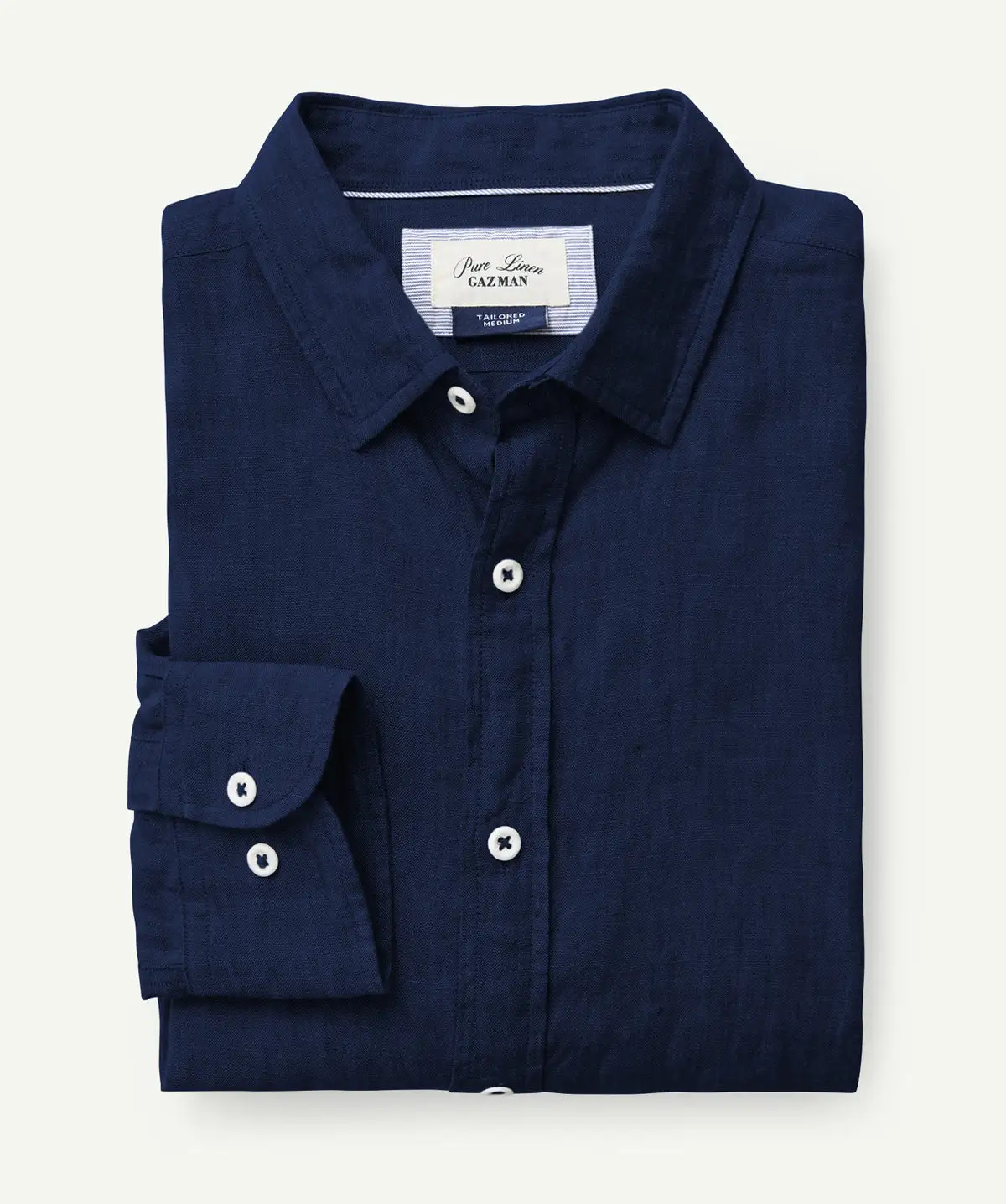 Gazman Tailored Pure French Linen Long Sleeve Shirt - French Navy 6 Gazman Tailored Pure French Linen Long Sleeve Shirt - French Navy - Image 4