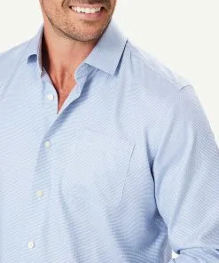 Gazman Non-Iron Semi Plain Long Sleeve Shirt - Blue 8 Gazman Non-Iron Semi Plain Long Sleeve Shirt - Blue -Cheap Gazman Store LSHW23073 400 WEB 04